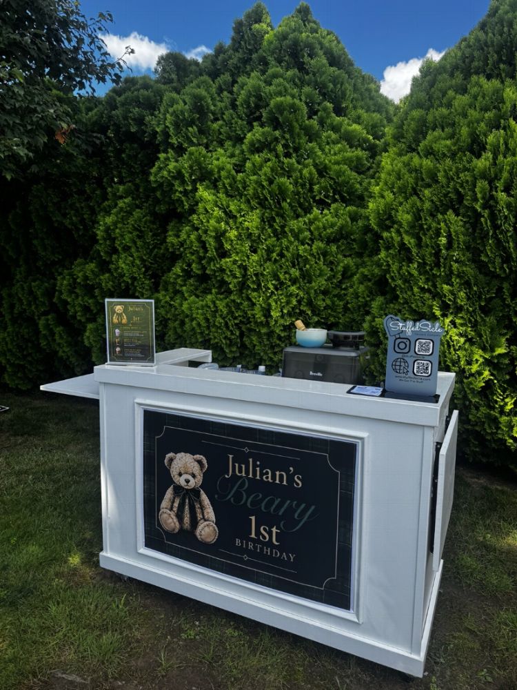 StuffedSicle event cart at a first birthday